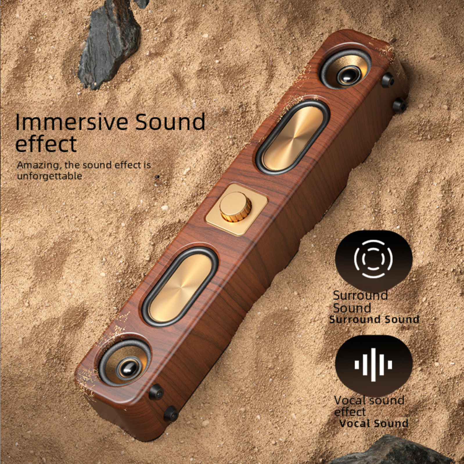 Retro Wireless Bluetooth Speaker Large Speaker Accent Low Wooden Retro Wireless Bluetooth Speaker - gambar 5