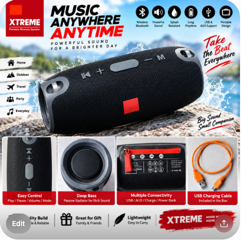 XTREME Portable Wireless Speaker Xtreme - gambar 2
