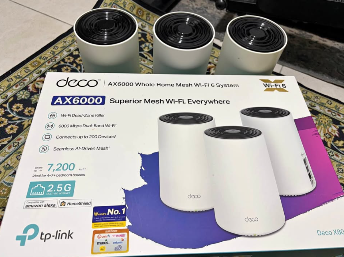 TP-Link Deco X80 AX6000 Whole Home Mesh WiFi 6 System Deco X80 AX6000 (Used)(3Pack)