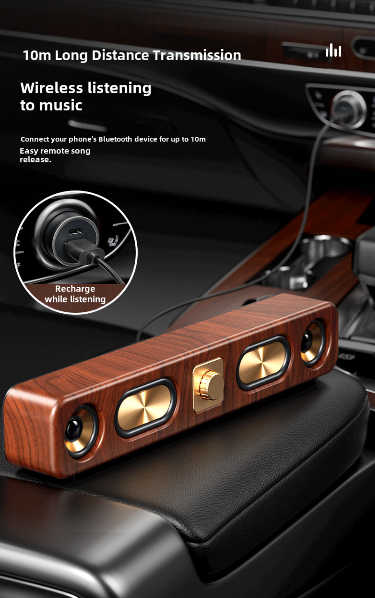 Retro Wireless Bluetooth Speaker Large Speaker Accent Low Wooden Retro Wireless Bluetooth Speaker - gambar 13